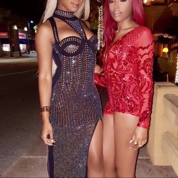 Stunning Black Studded Bling Dress - Picture 2 of 8